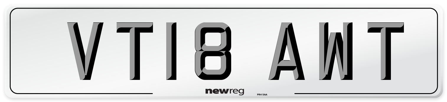 VT18 AWT Number Plate from New Reg